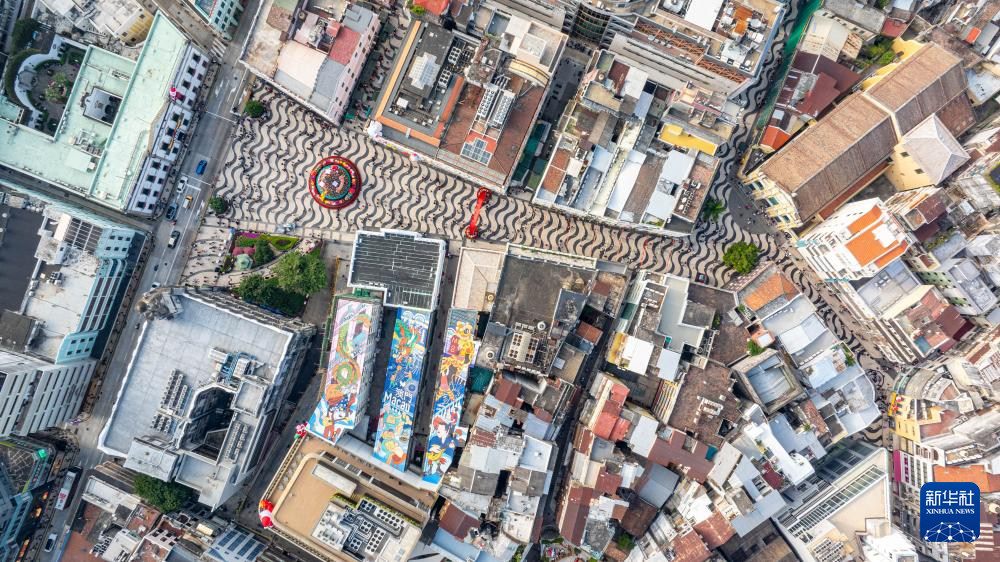 12月8日，澳門新馬路一帶的景色（無人機照片）。