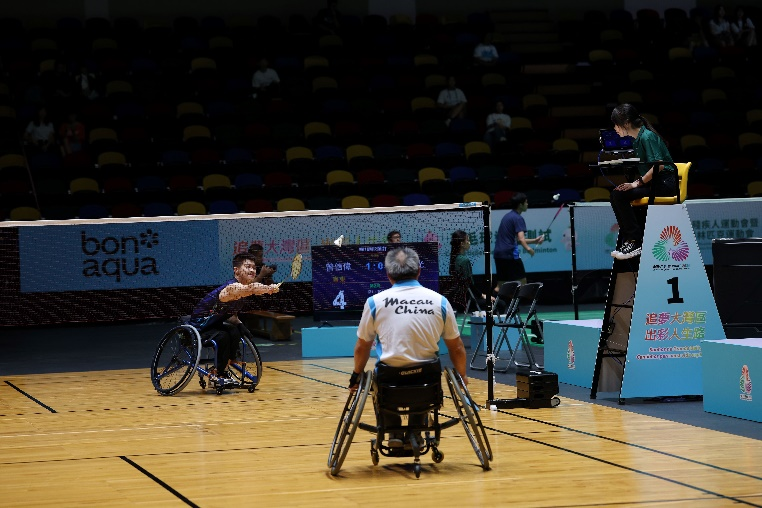 圖為運(yùn)動(dòng)員在比賽中。澳門(mén)賽區(qū)籌備辦供圖