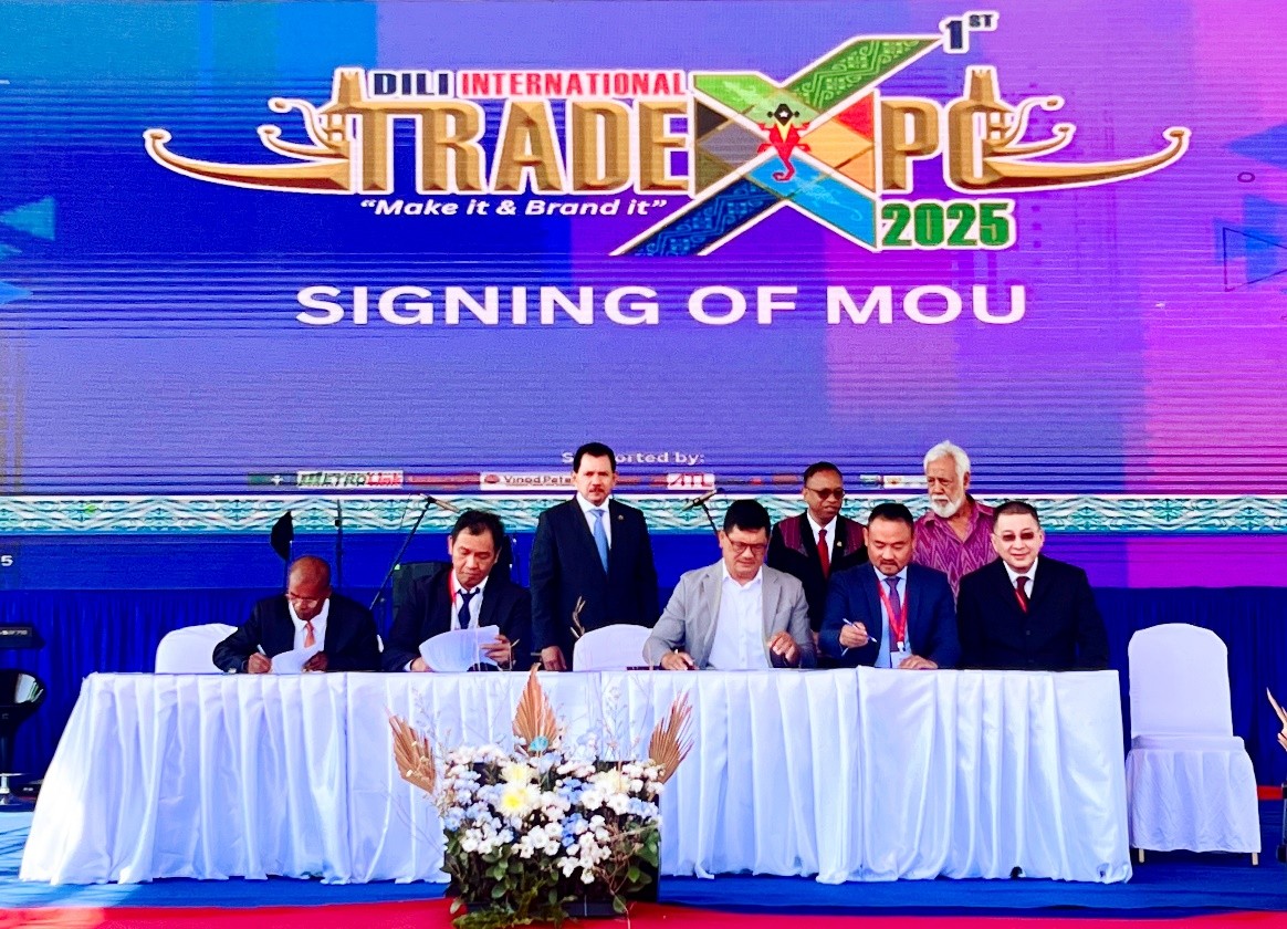 澳門(mén)企業(yè)在2025年帝力國(guó)際貿(mào)易博覽會(huì)上達(dá)成合作。澳門(mén)特區(qū)招商投資促進(jìn)局供圖