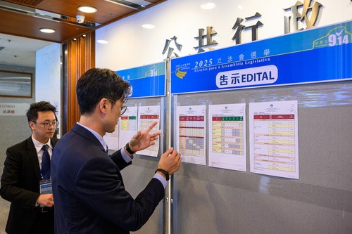 圖為澳門特區(qū)第八屆立法會選舉總核算結(jié)果公布。澳門特區(qū)政府新聞局供圖