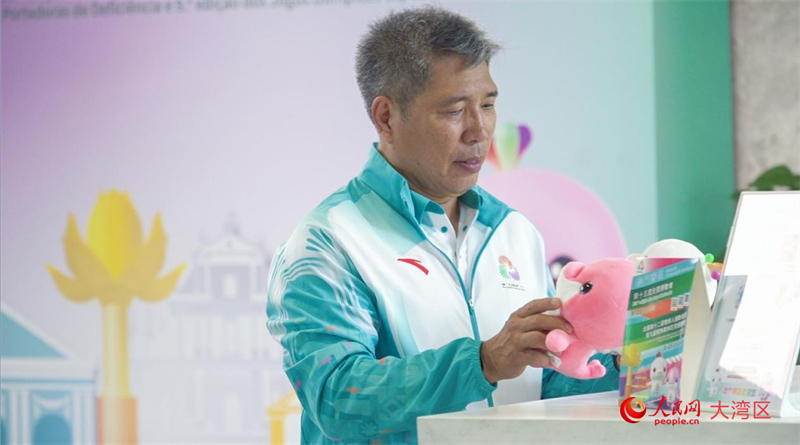 十五運會及殘?zhí)貖W會澳門賽區(qū)志愿者蘇偉倫。人民網(wǎng) 吳宇揚揚攝